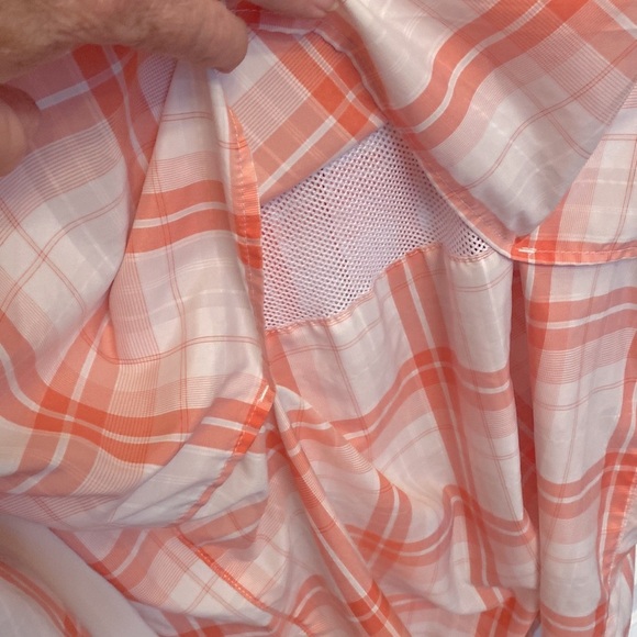 Magellan Fish Gear Mens Sz S Long Sleeve Relaxed Fit Vented Orange/Peach Plaid - Picture 10 of 16